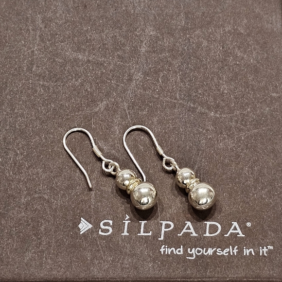 Silpada Jewelry - Silpada 925 Silver Double Ball Bead Drop Earrings